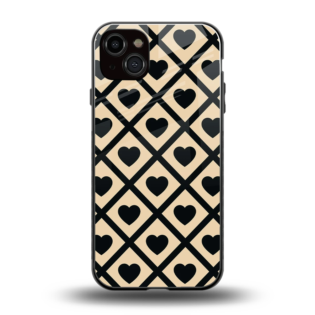 Beige Affection back phone cover | glass case for iphone 15 plus