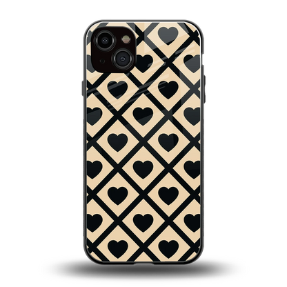 Beige Affection back phone cover | glass case for iphone 15 plus
