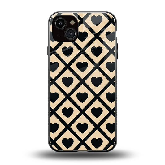 Beige Affection back phone cover | glass case for iphone 14 plus