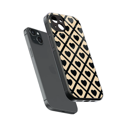 Beige Affection sleek iphone 14 plus cover with tempered glass back and TPU edges