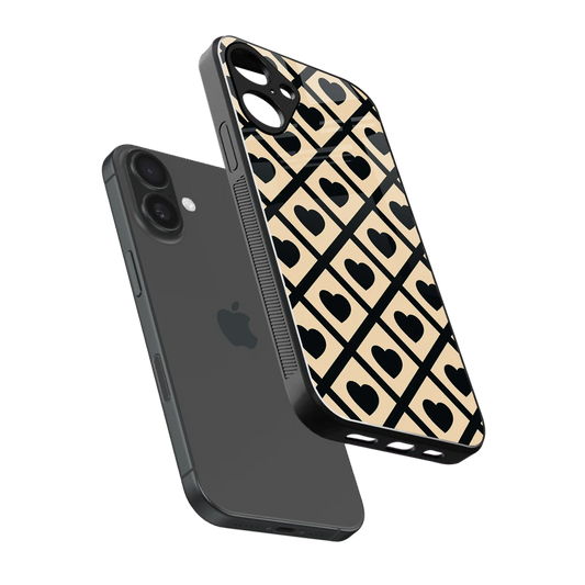 Beige Affection sleek iphone 16 plus cover with tempered glass back and TPU edges