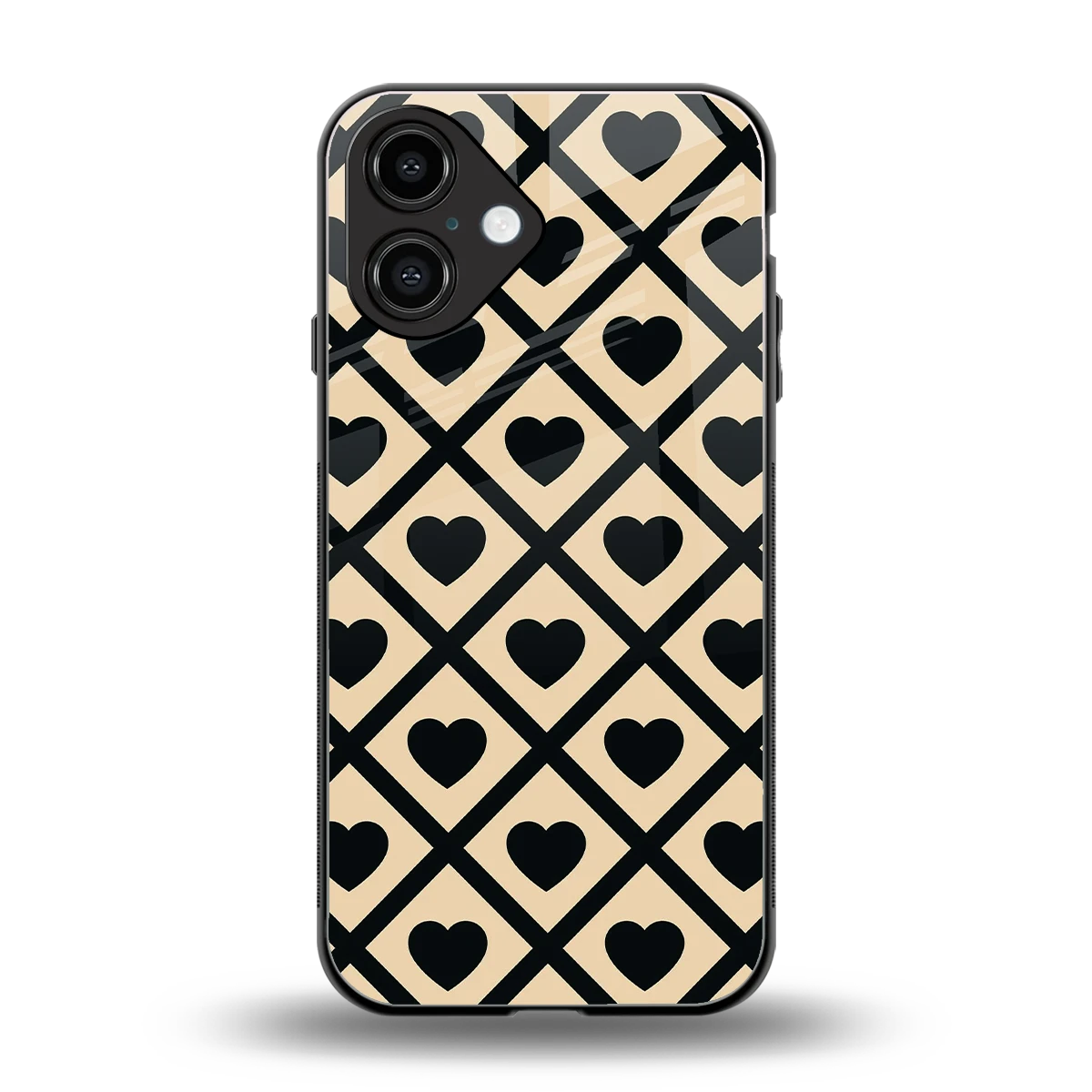 Beige Affection back phone cover | glass case for iphone 16