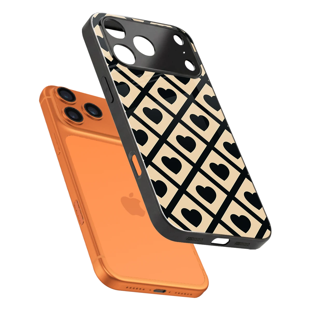 Beige Affection sleek iphone 17 pro max cover with tempered glass back and TPU edges