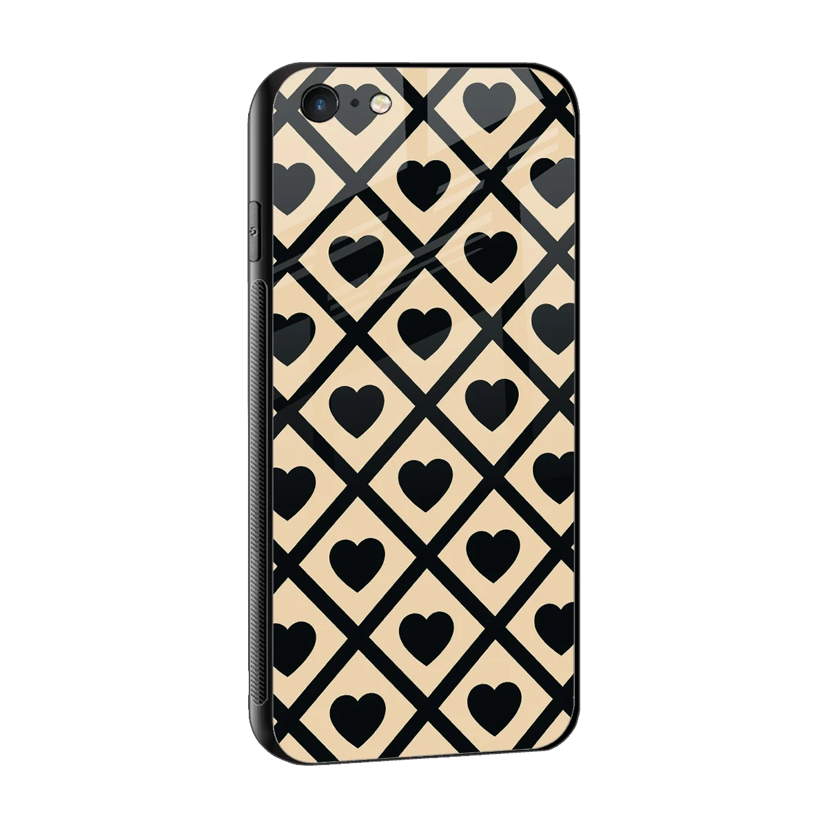 Beige Affection sleek iphone 6s plus cover with tempered glass back and TPU edges