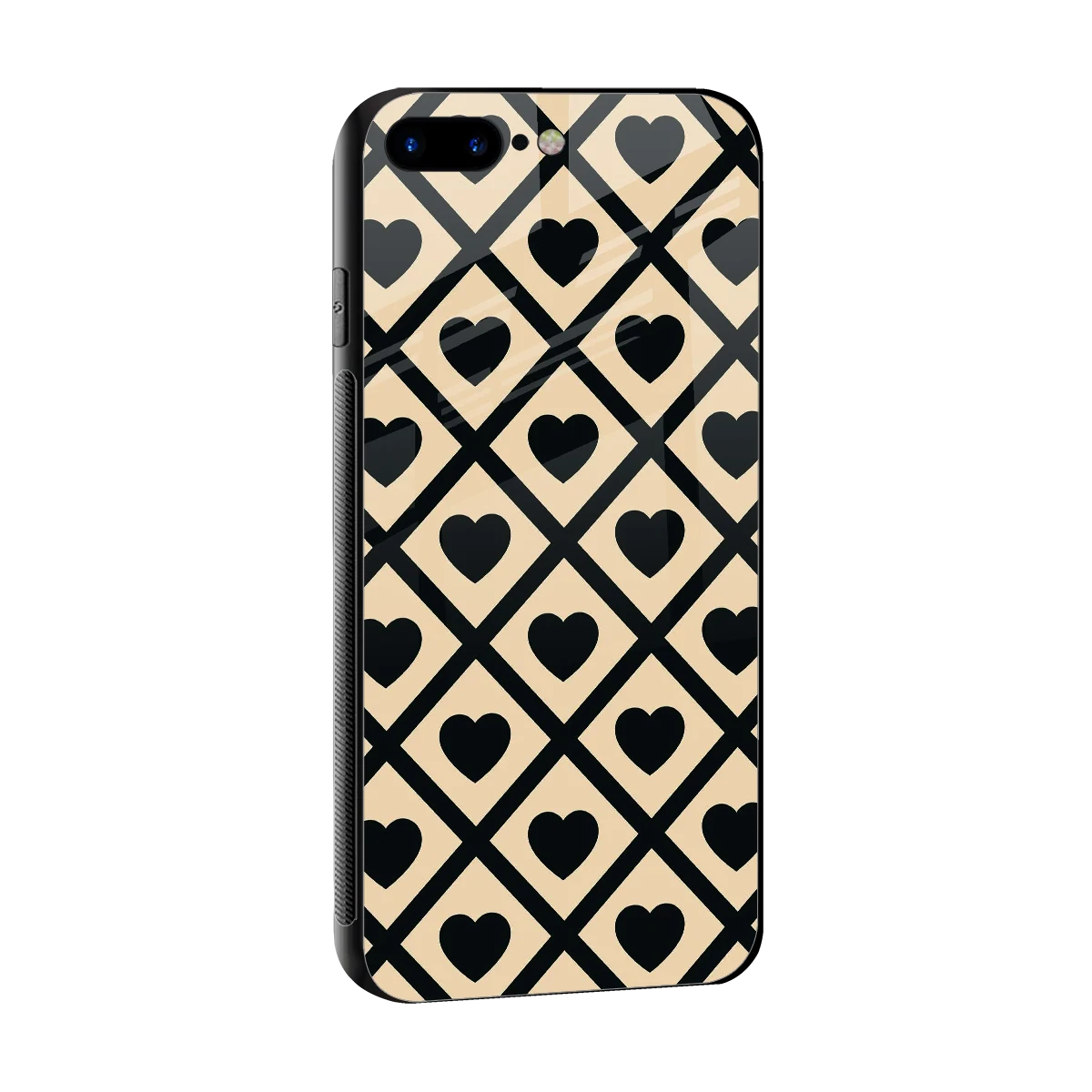 Beige Affection sleek iphone 8 plus cover with tempered glass back and TPU edges