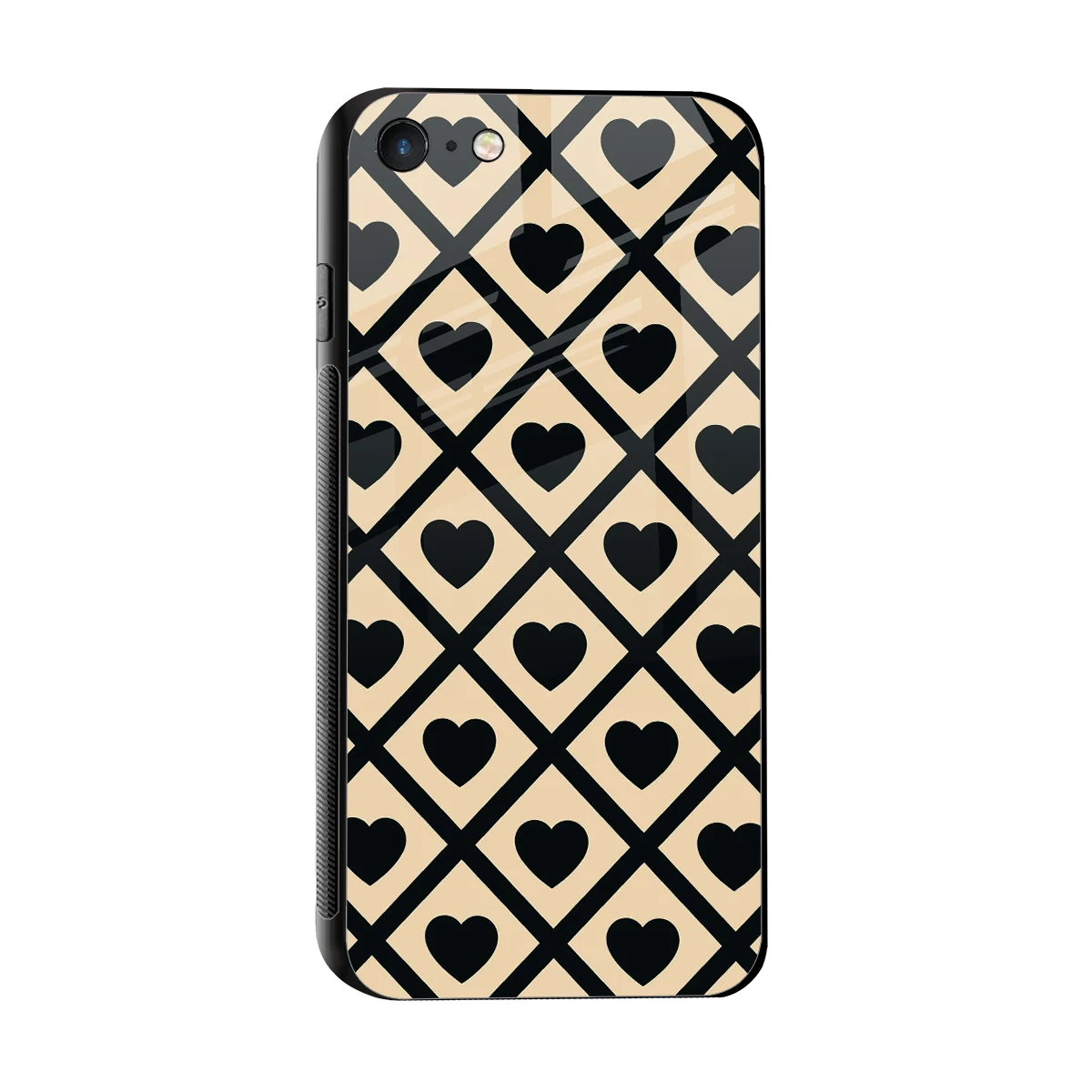 Beige Affection sleek iphone 7 cover with tempered glass back and TPU edges