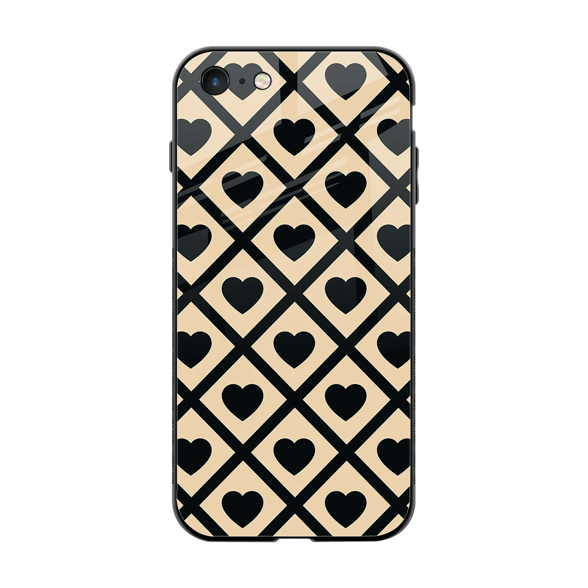 Beige Affection back phone cover | glass case for iphone 7