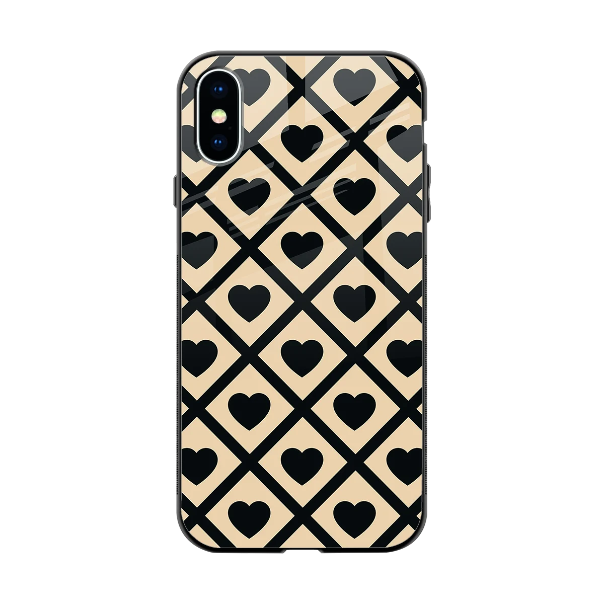 Beige Affection back phone cover | glass case for iphone x
