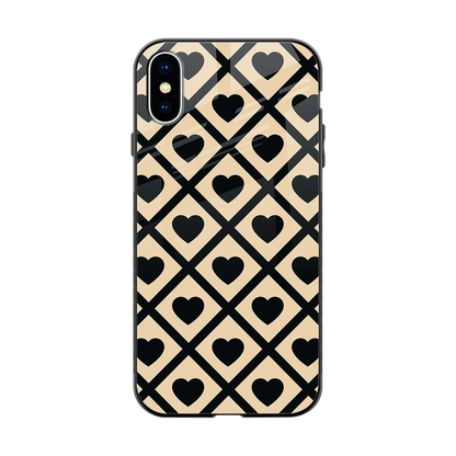 Beige Affection back phone cover | glass case for iphone x