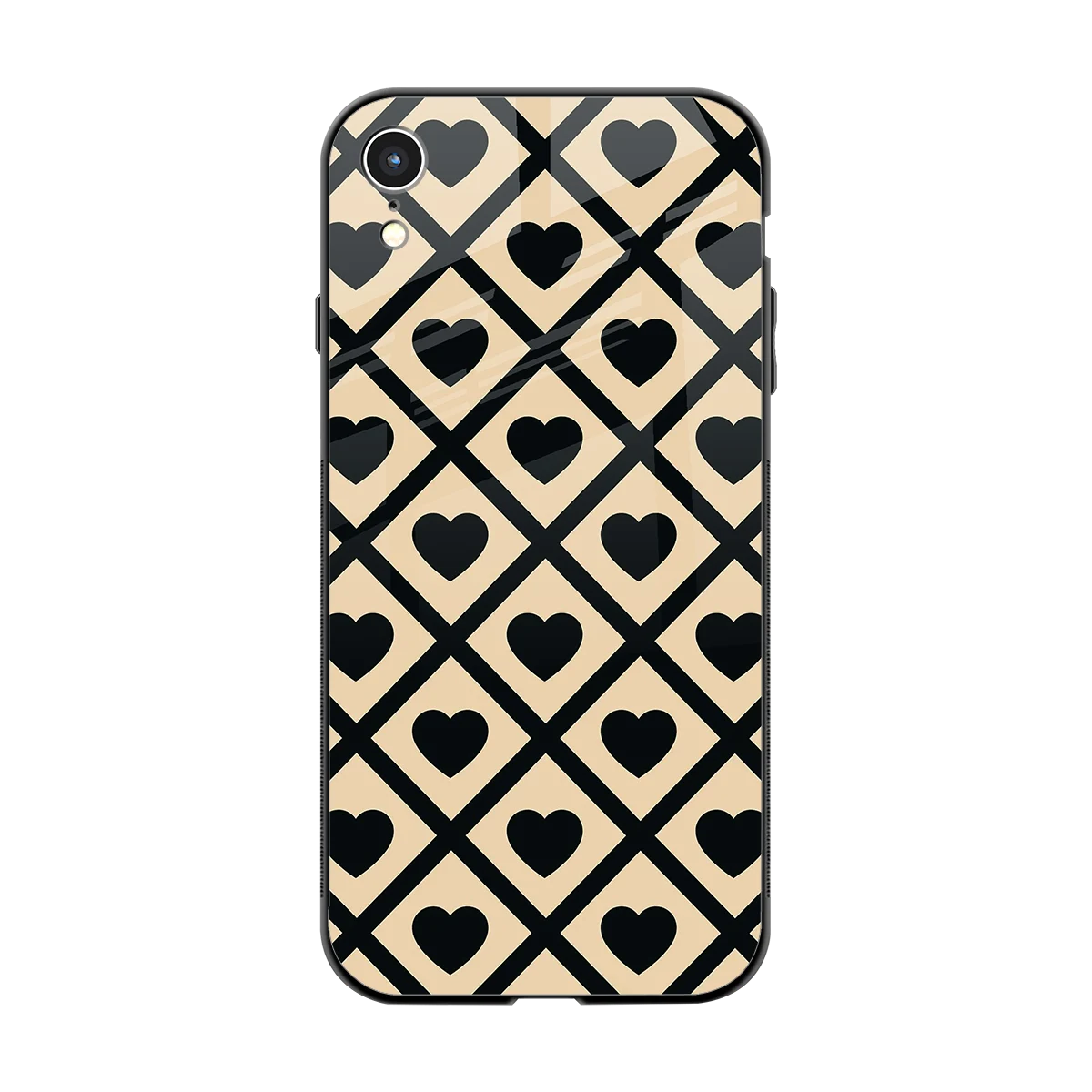 Beige Affection back phone cover | glass case for iphone xr