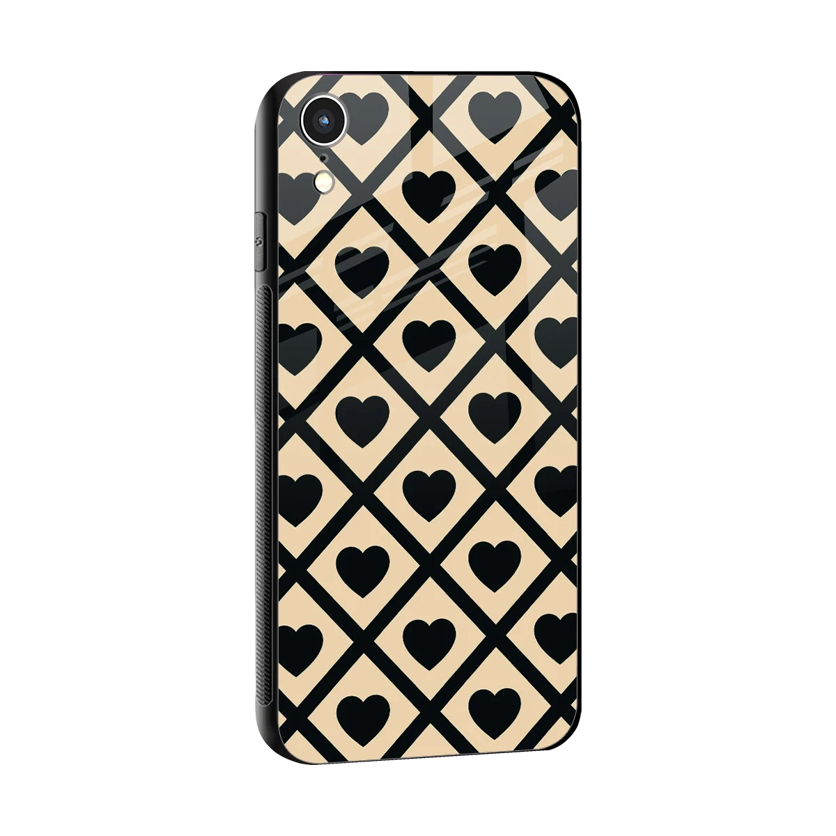 Beige Affection sleek iphone xr cover with tempered glass back and TPU edges