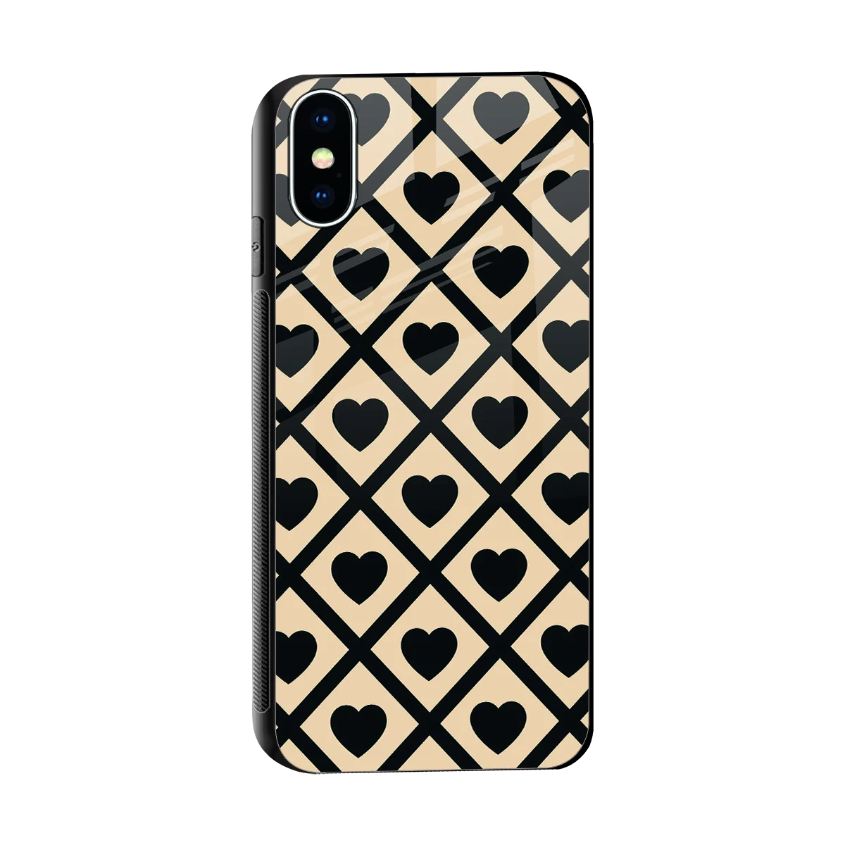 Beige Affection sleek iphone xs cover with tempered glass back and TPU edges