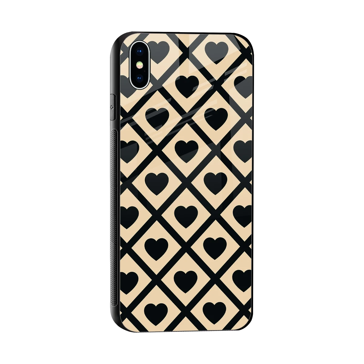 Beige Affection sleek iphone xs max cover with tempered glass back and TPU edges