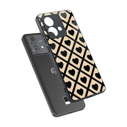 Beige Affection sleek motorola edge 40 neo 5g cover with tempered glass back and TPU edges