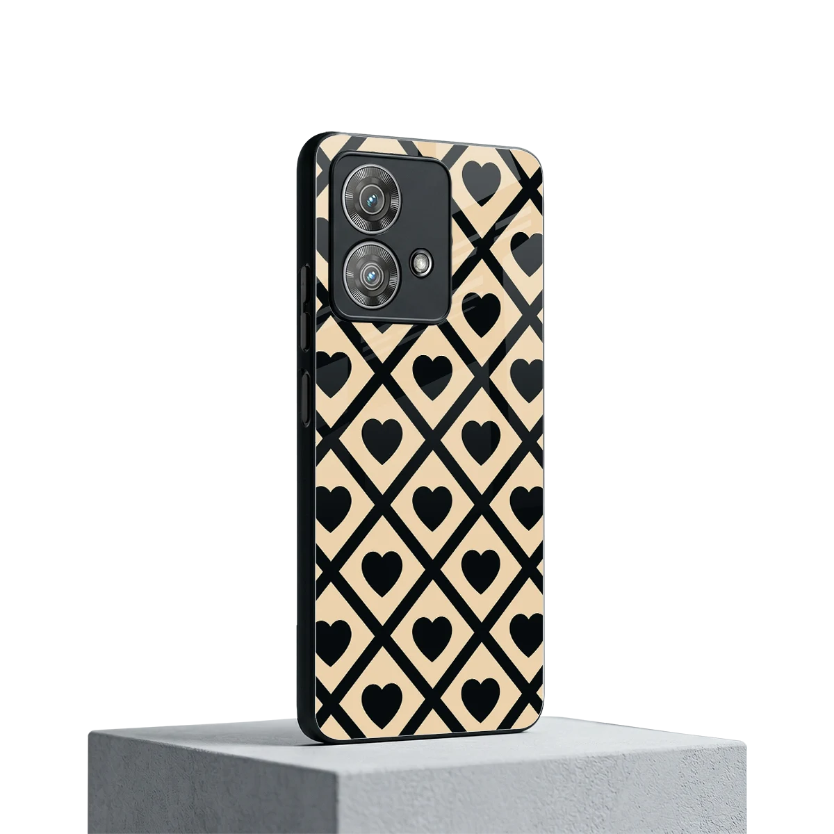 Beige Affection motorola edge 40 neo 5g mobile cover | shockproof glass phone case