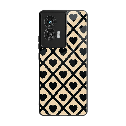 Beige Affection back phone cover | glass case for motorola edge 50 fusion