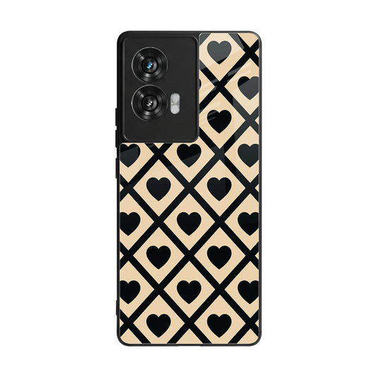 Beige Affection back phone cover | glass case for motorola edge 50 fusion