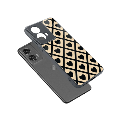 Beige Affection sleek motorola edge 50 fusion cover with tempered glass back and TPU edges