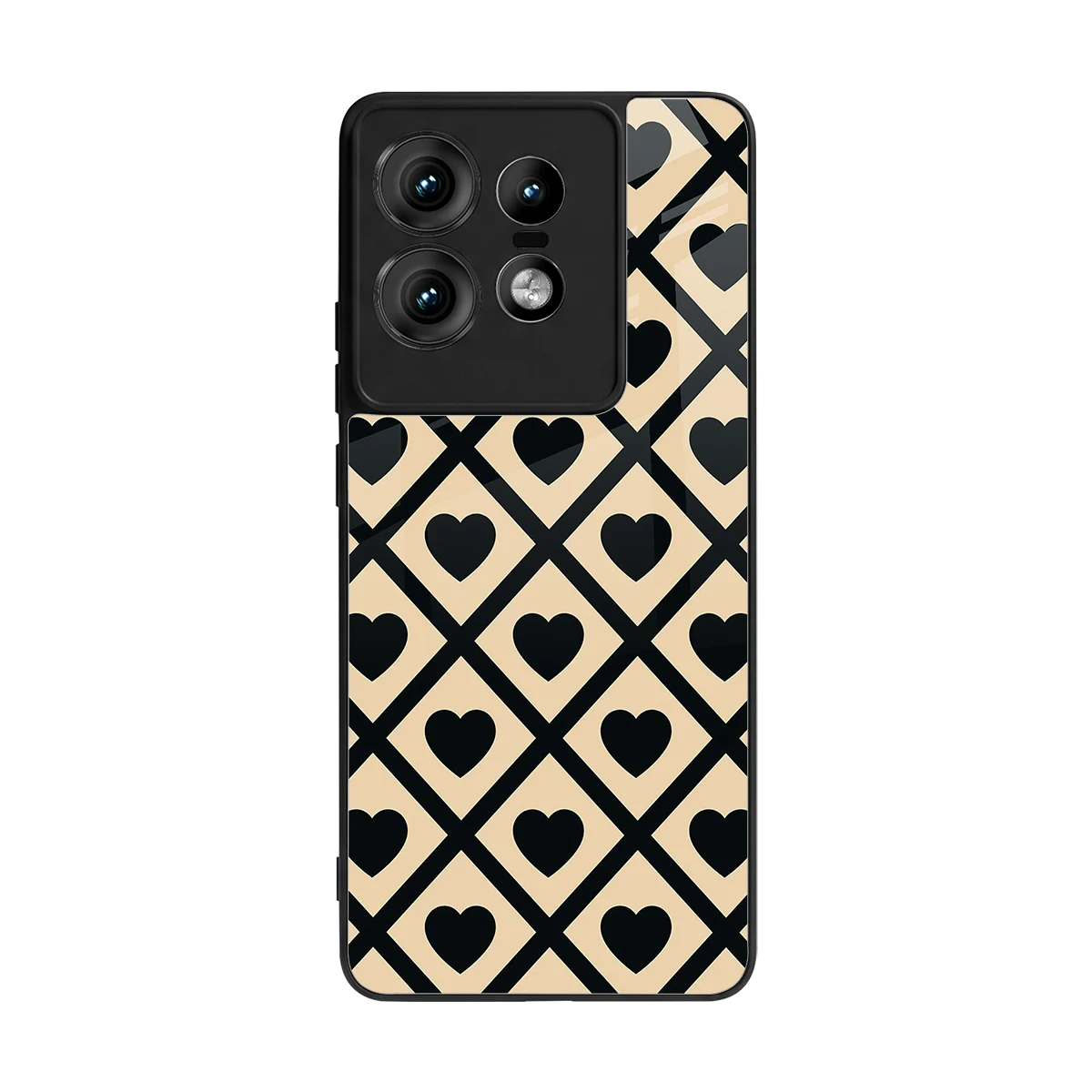 Beige Affection back phone cover | glass case for motorola edge 50 pro