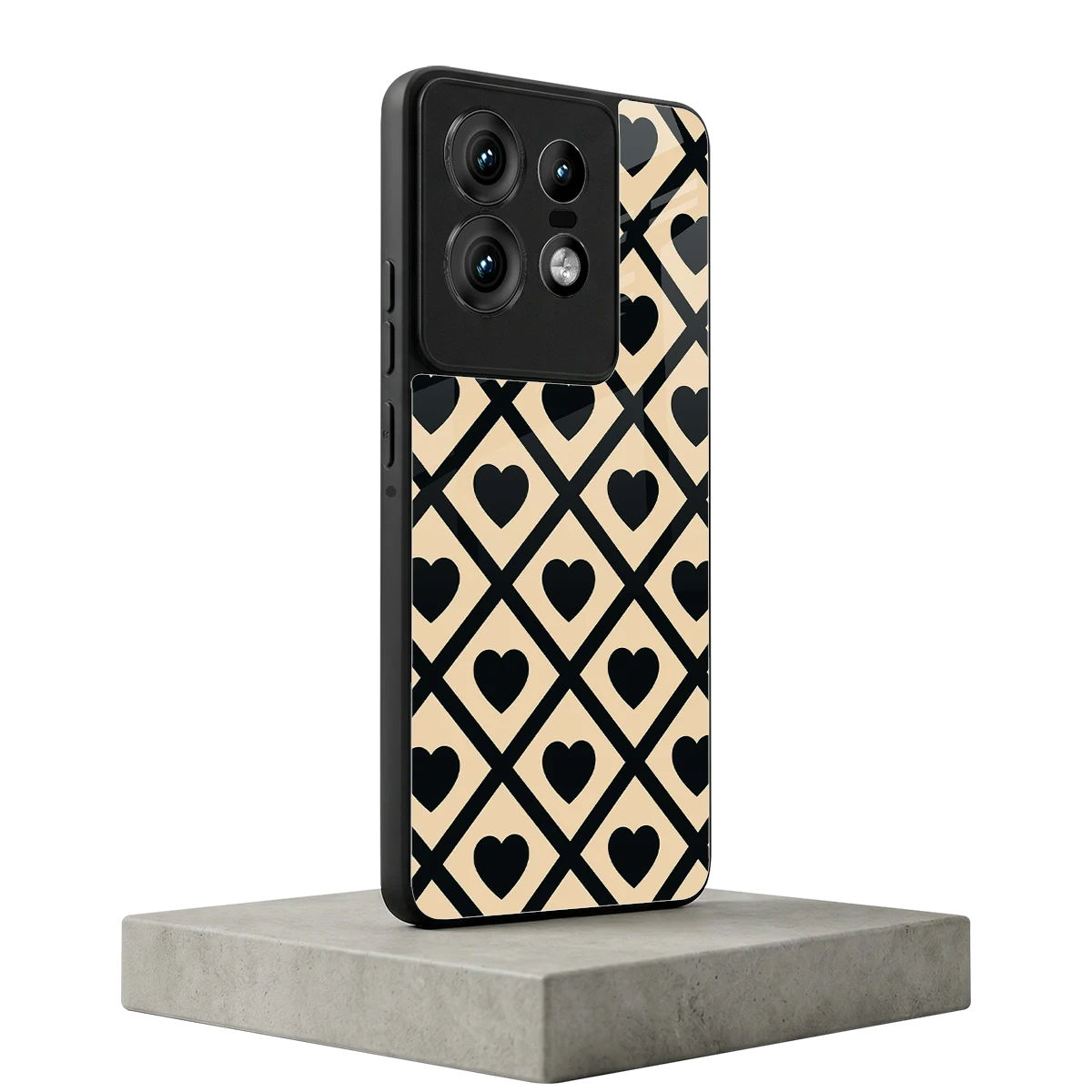 Beige Affection motorola edge 50 pro mobile cover | shockproof glass phone case