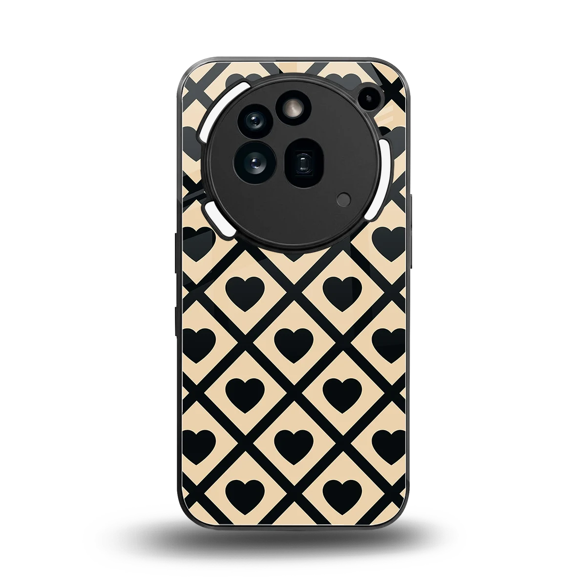 Beige Affection back phone cover | glass case for nothing phone 3a pro