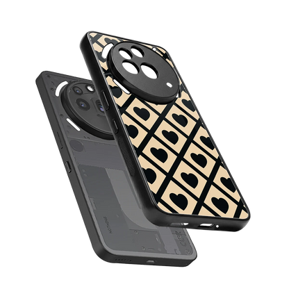 Beige Affection sleek nothing phone 3a pro cover with tempered glass back and TPU edges