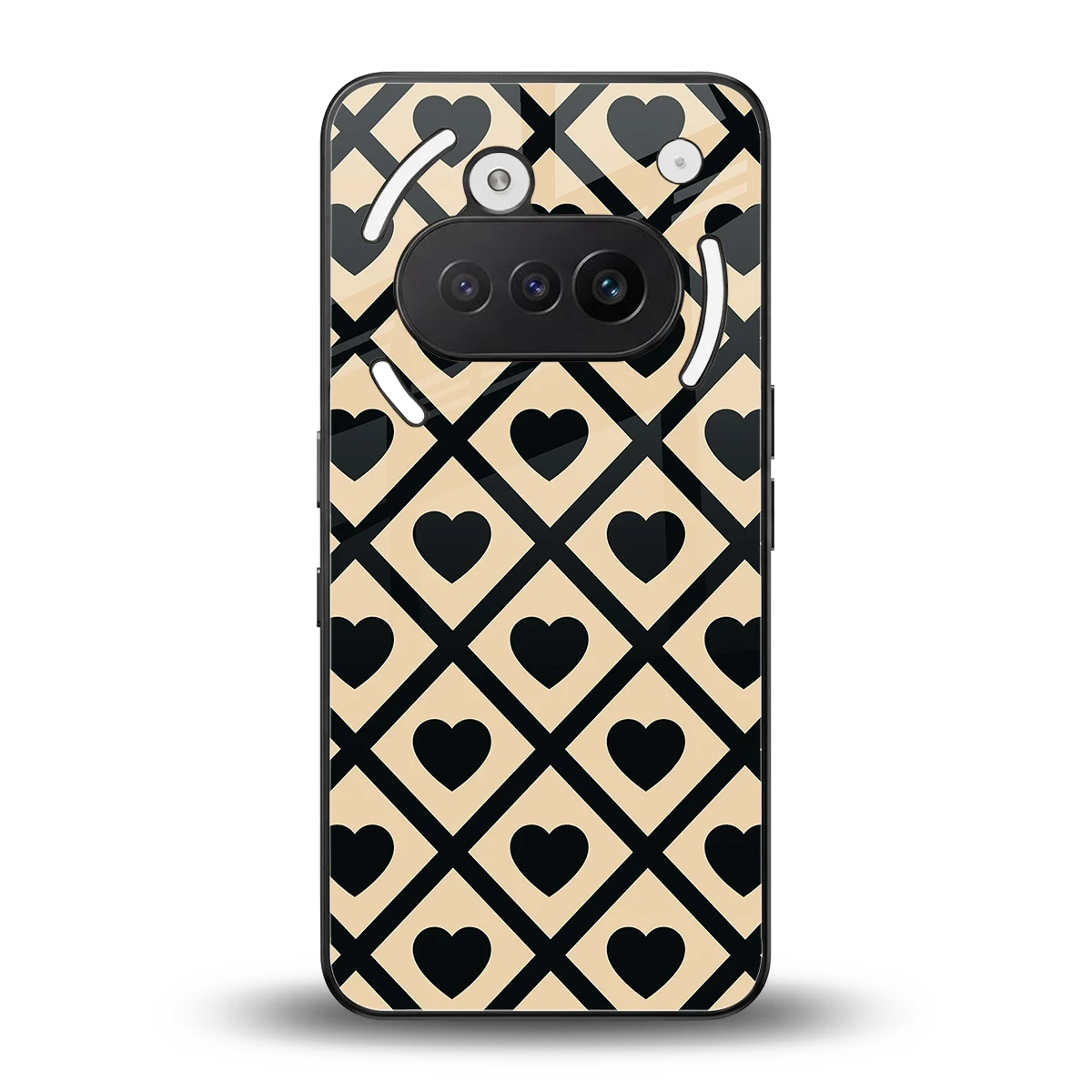 Beige Affection back phone cover | glass case for nothing phone 3a