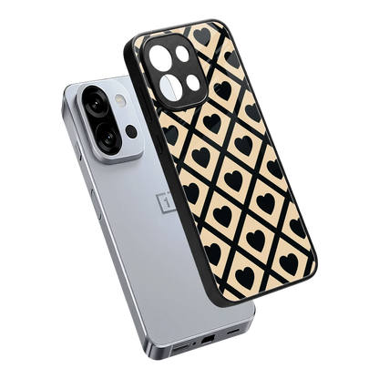 Beige Affection sleek oneplus 13s cover with tempered glass back and TPU edges