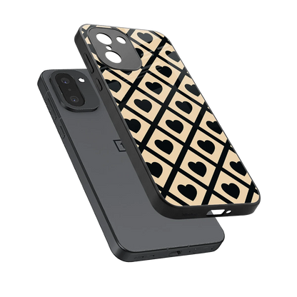 Beige Affection sleek oneplus 15r cover with tempered glass back and TPU edges