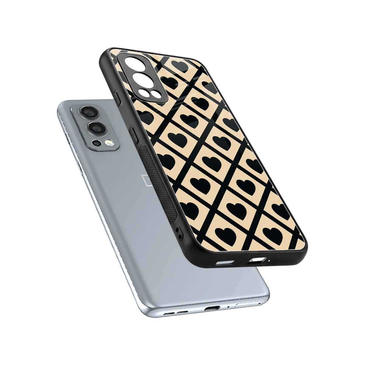 Beige Affection sleek oneplus nord 2 cover with tempered glass back and TPU edges