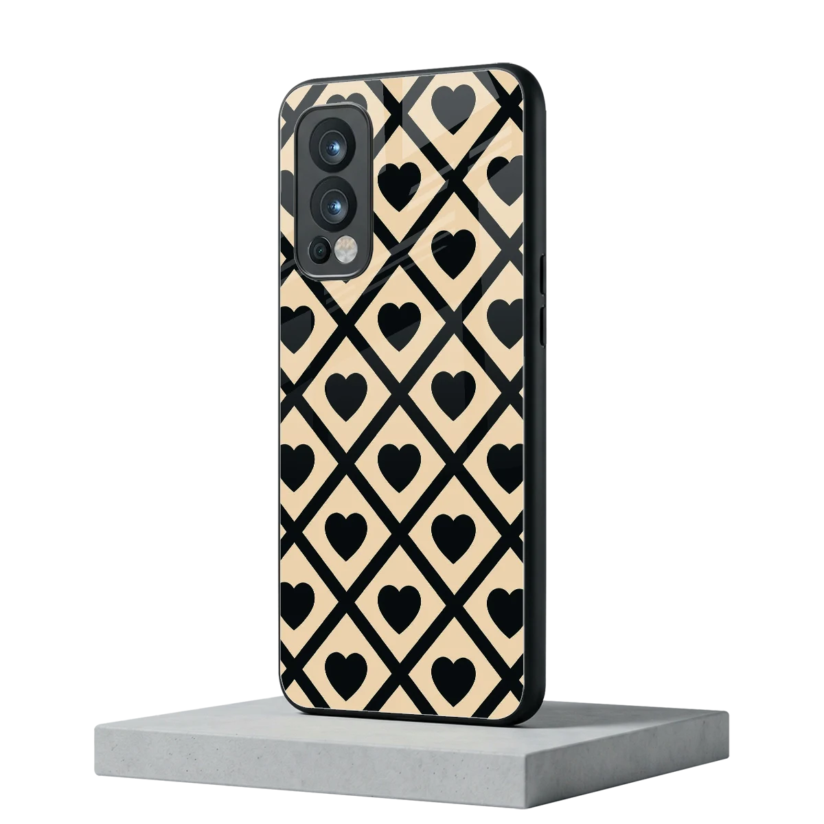 Beige Affection oneplus nord 2 mobile cover | shockproof glass phone case