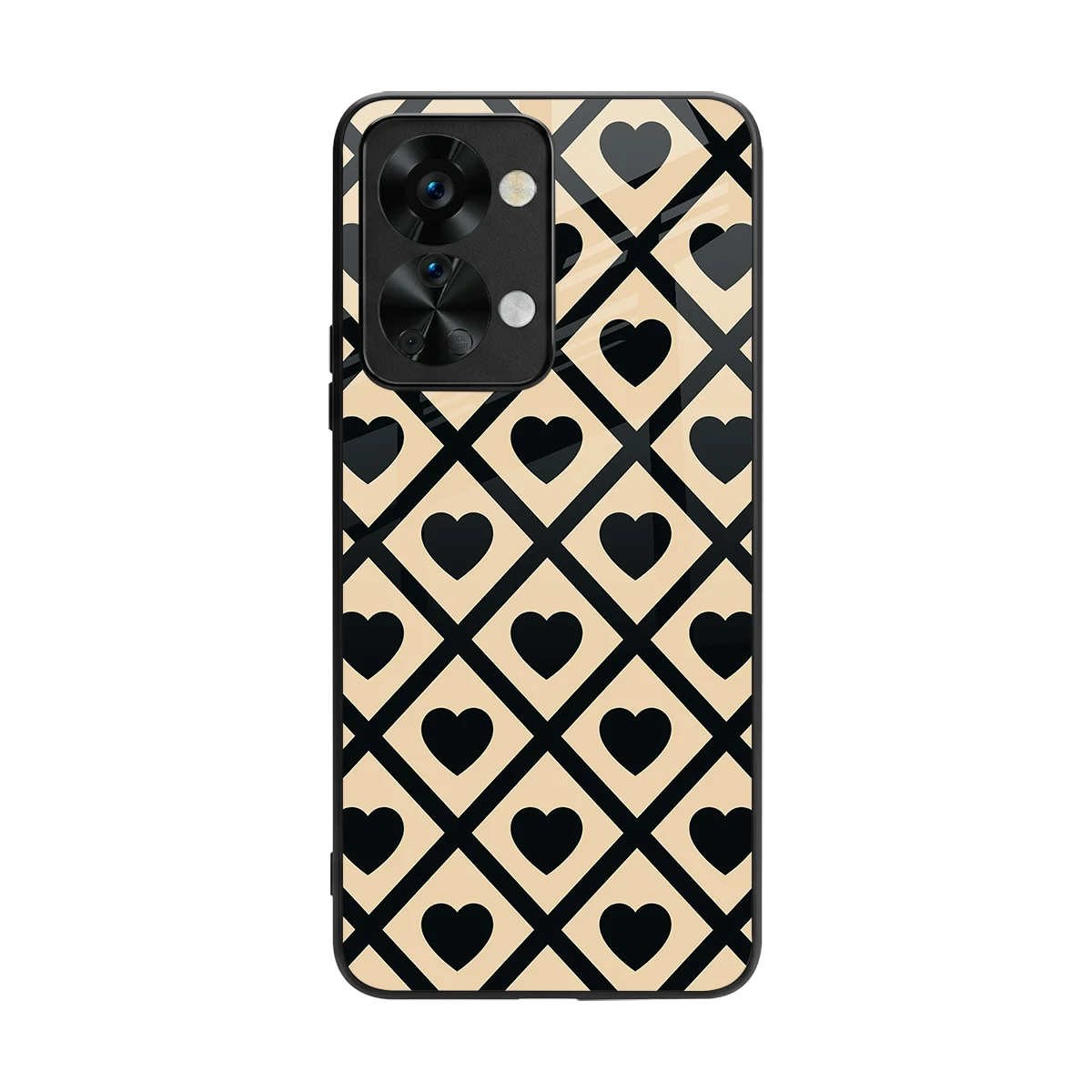 Beige Affection back phone cover | glass case for oneplus nord 2t