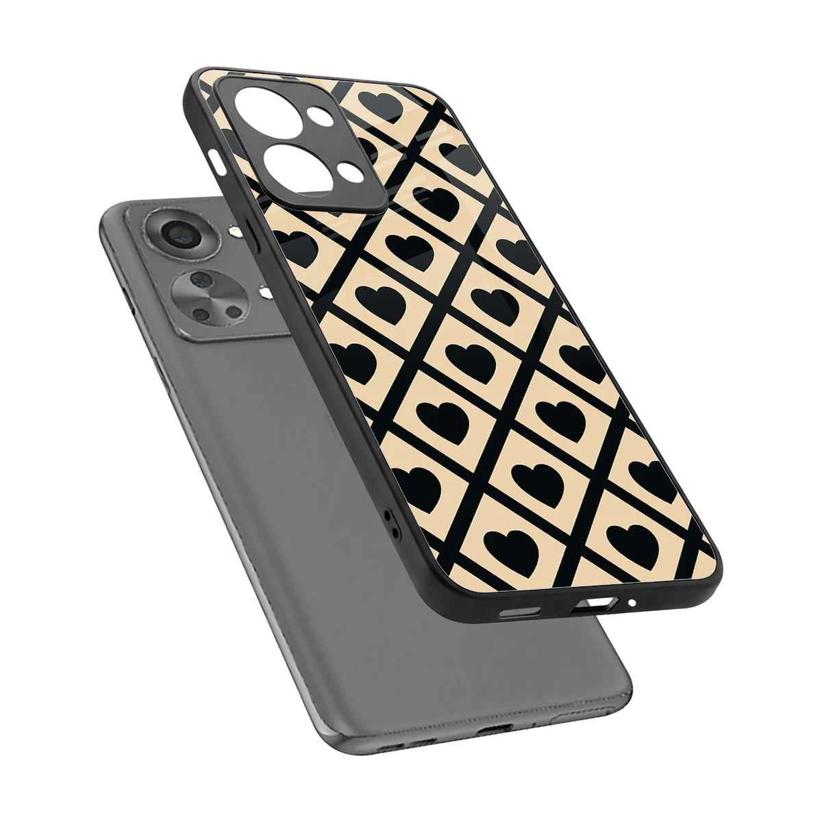 Beige Affection sleek oneplus nord 2t cover with tempered glass back and TPU edges