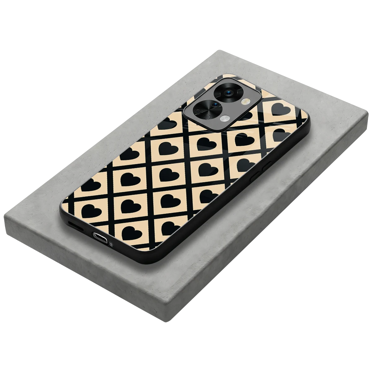 Beige Affection stylish phone case for oneplus nord 2t | glossy glass and slim fit