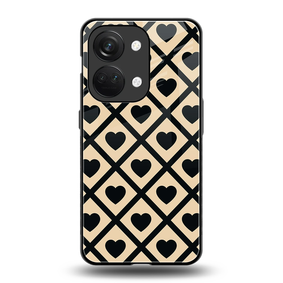 Beige Affection back phone cover | glass case for oneplus nord 3