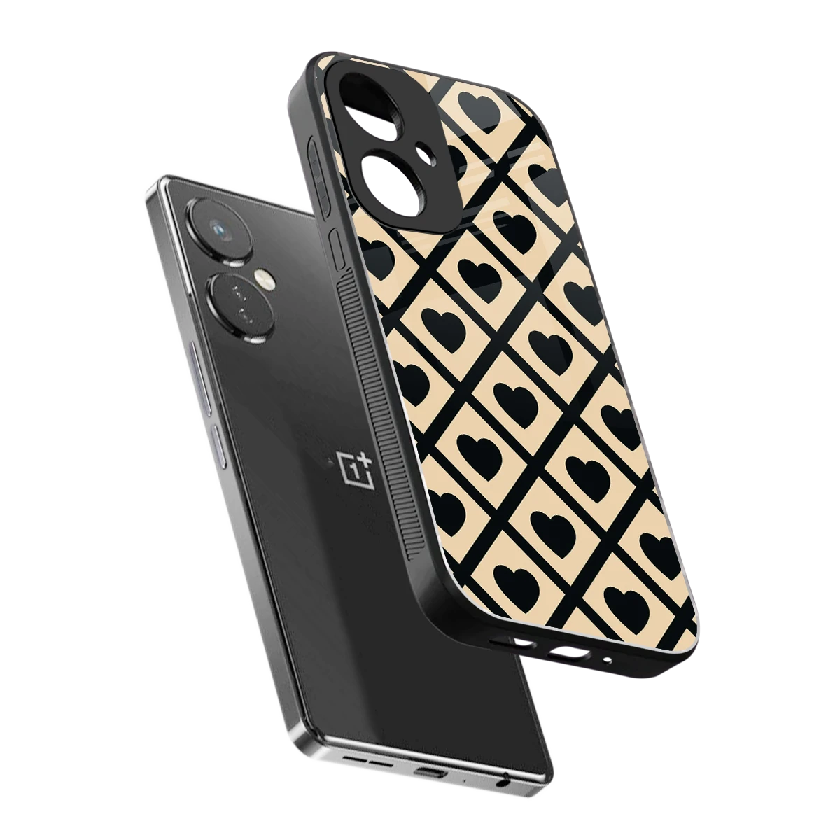 Beige Affection sleek oneplus nord ce 3 cover with tempered glass back and TPU edges