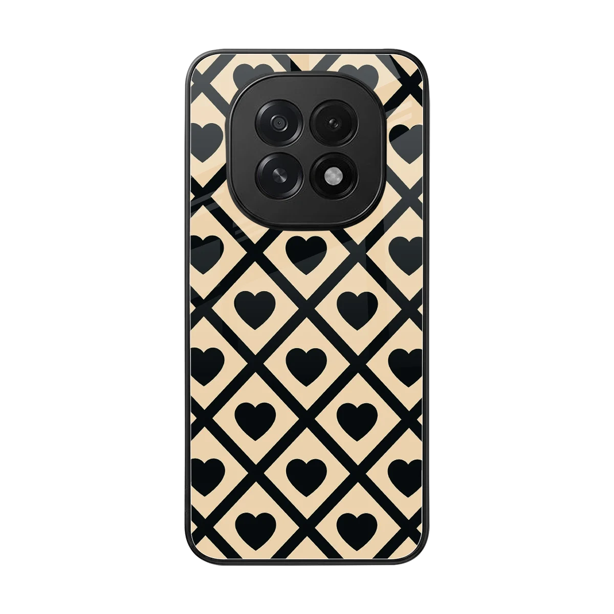 Beige Affection back phone cover | glass case for oppo f29 5g
