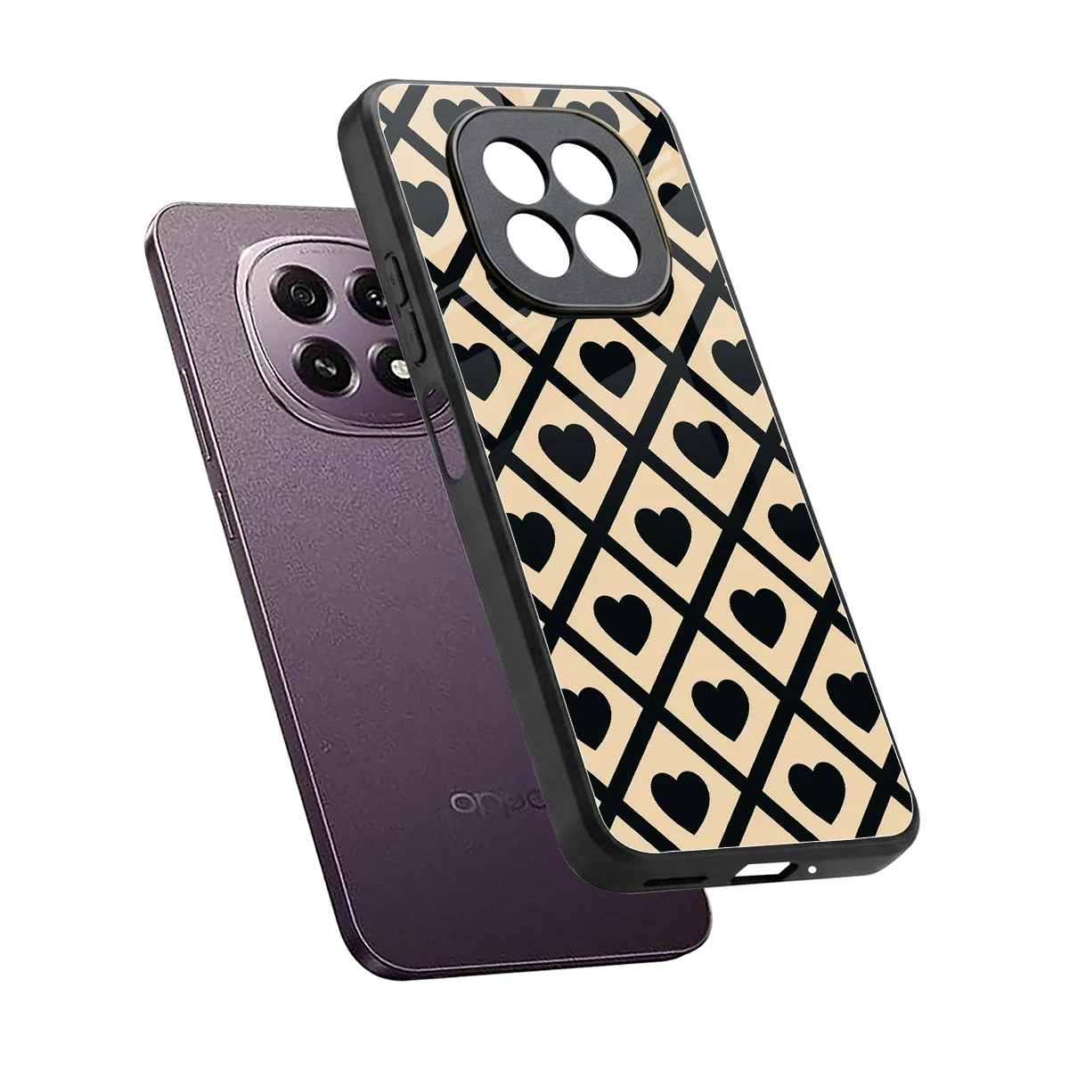 Beige Affection sleek oppo f29 5g cover with tempered glass back and TPU edges
