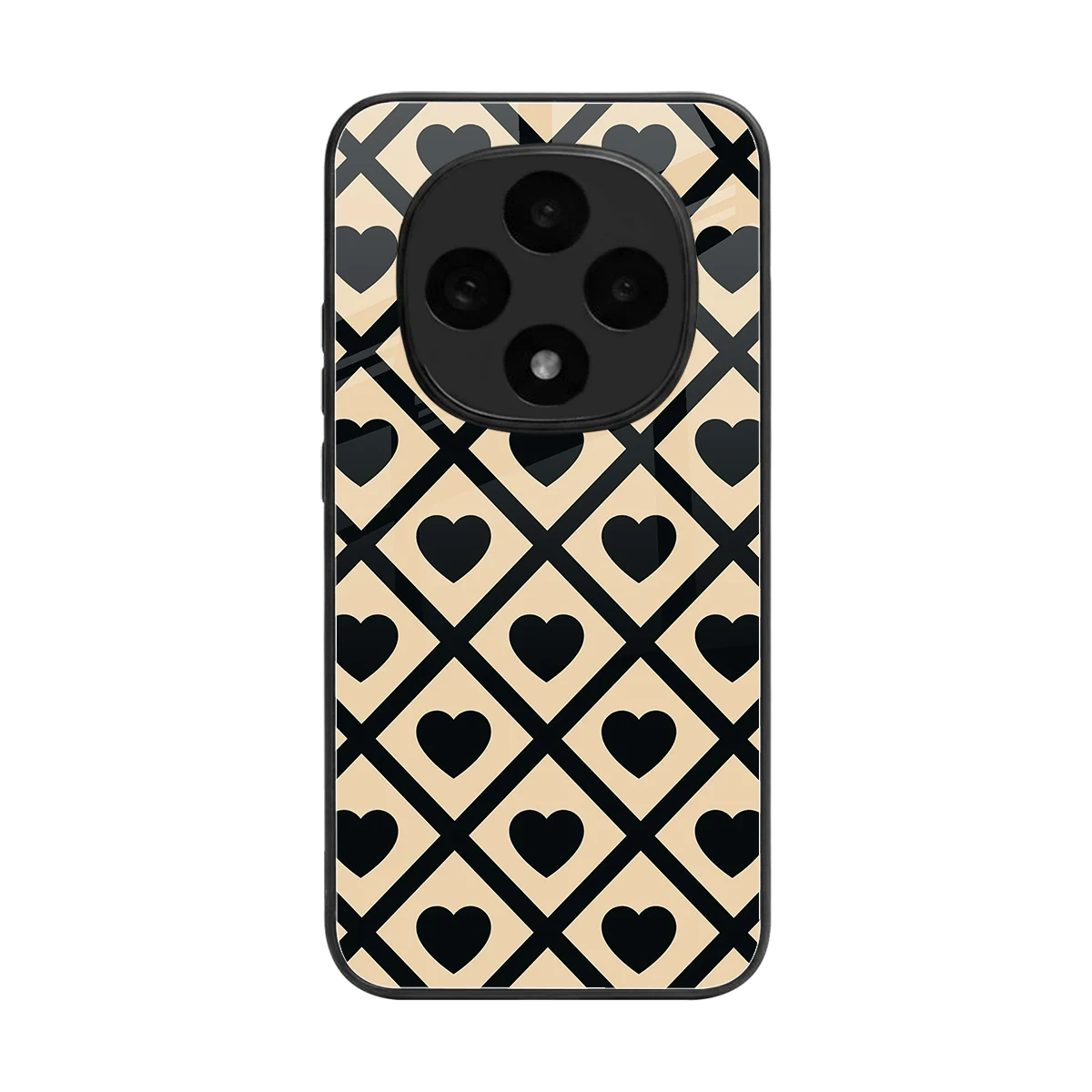 Beige Affection back phone cover | glass case for oppo f31 pro 5g