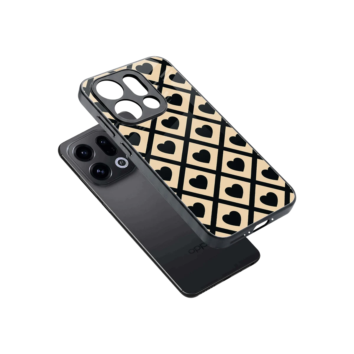 Beige Affection sleek oppo find x9 cover with tempered glass back and TPU edges
