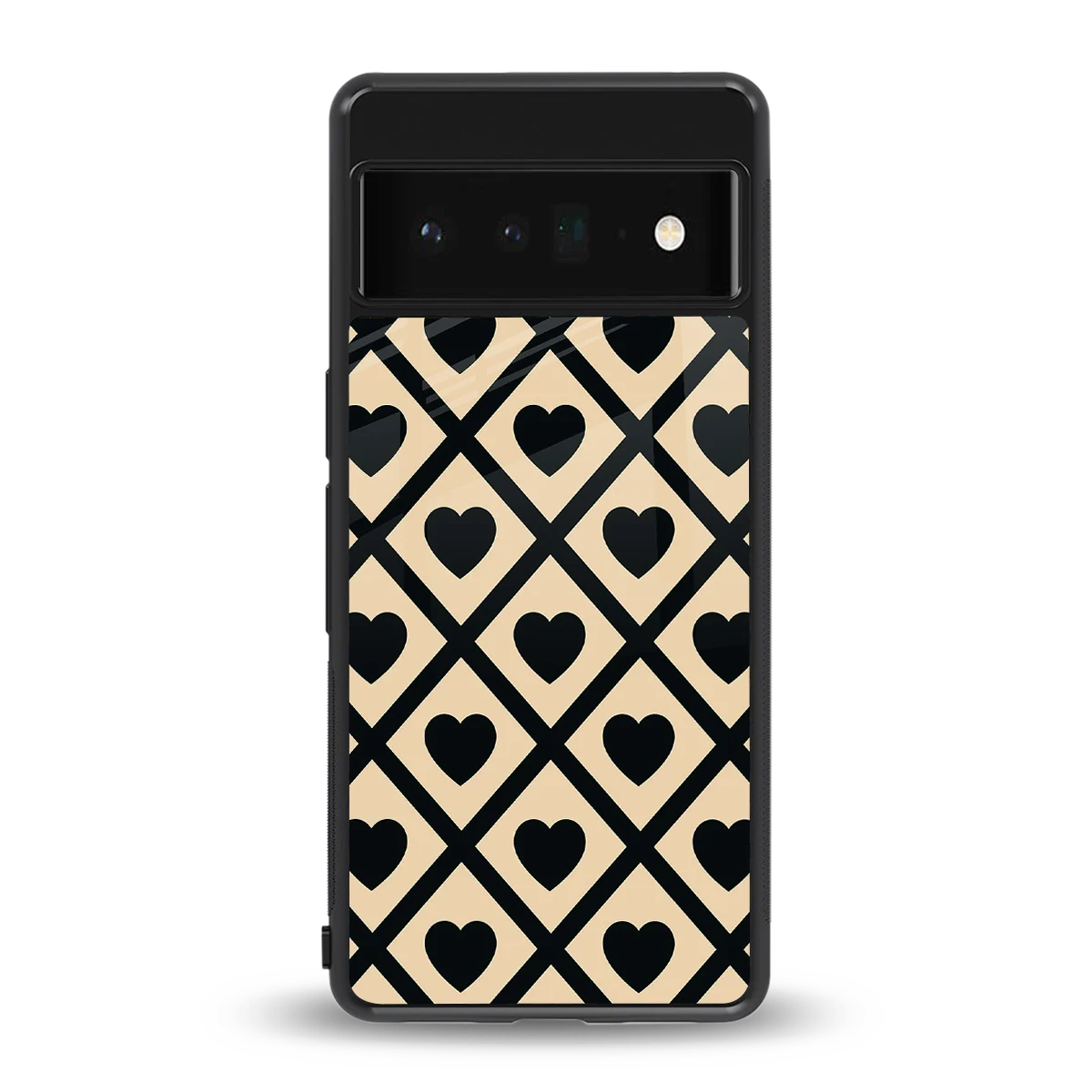 Beige Affection back phone cover | glass case for google pixel 6 pro