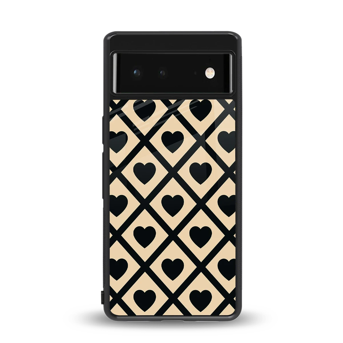 Beige Affection back phone cover | glass case for google pixel 6a