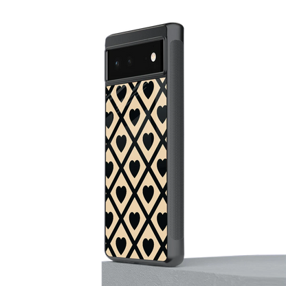 Beige Affection stylish phone case for google pixel 6a | glossy glass and slim fit