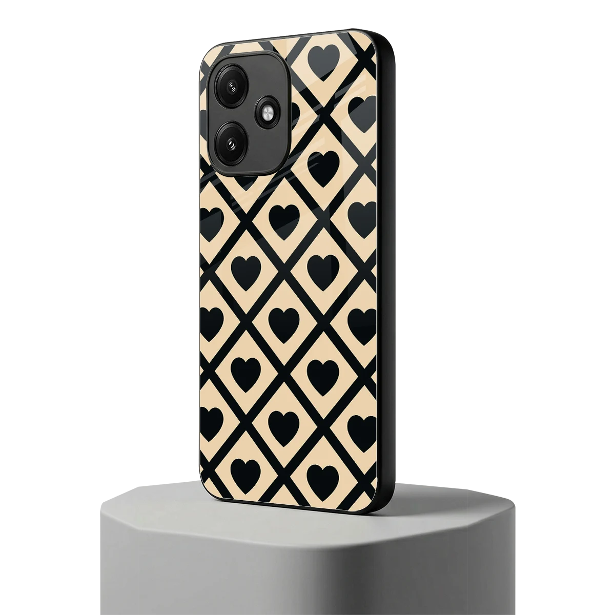 Beige Affection redmi 12 5g mobile cover | shockproof glass phone case