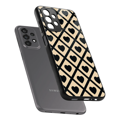 Beige Affection sleek samsung galaxy a23 cover with tempered glass back and TPU edges