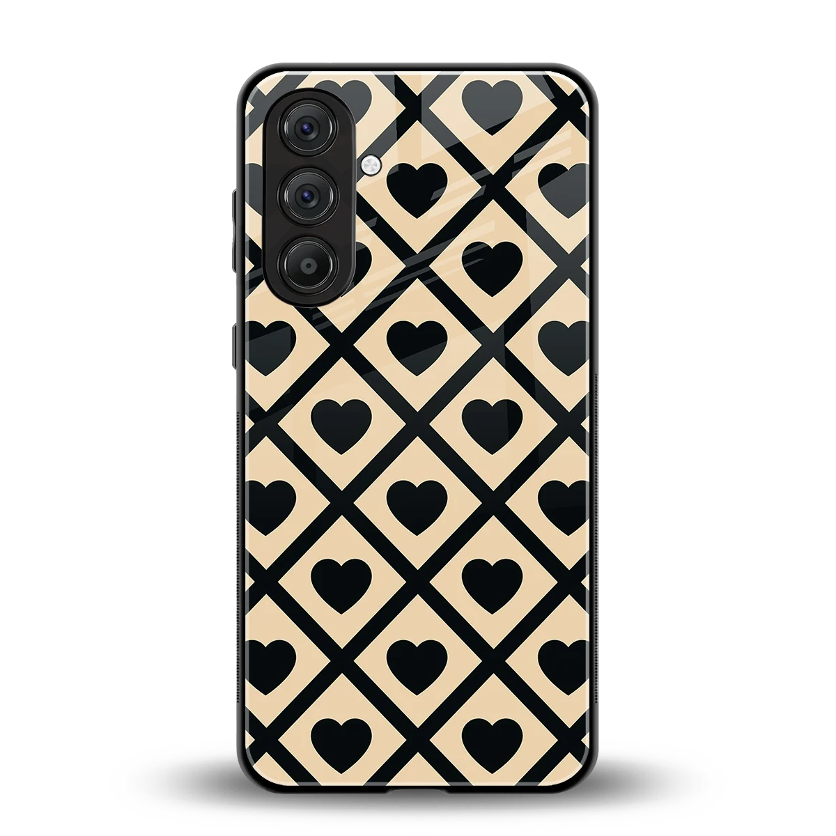 Beige Affection back phone cover | glass case for samsung galaxy m35 5g