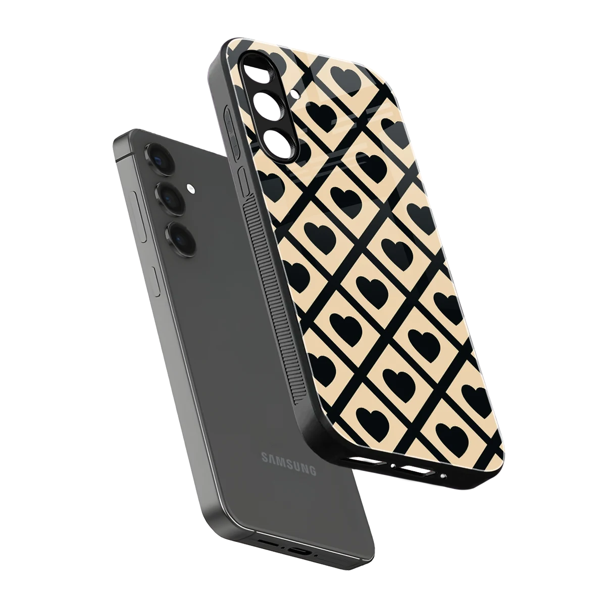 Beige Affection sleek samsung galaxy m35 5g cover with tempered glass back and TPU edges