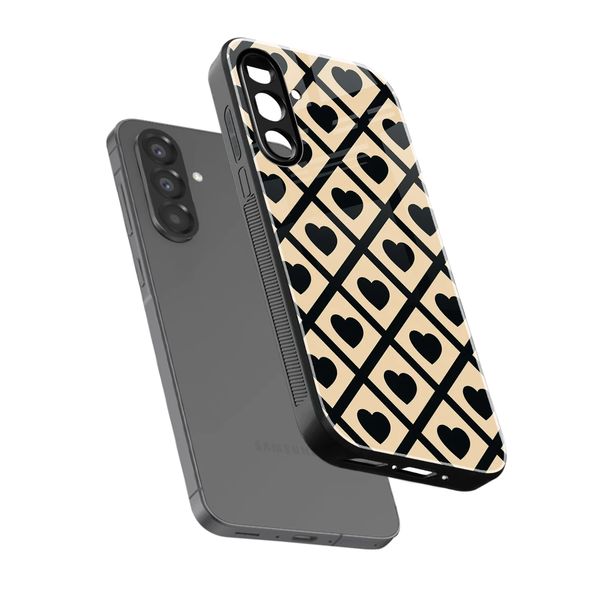 Beige Affection sleek samsung galaxy a17 5g cover with tempered glass back and TPU edges