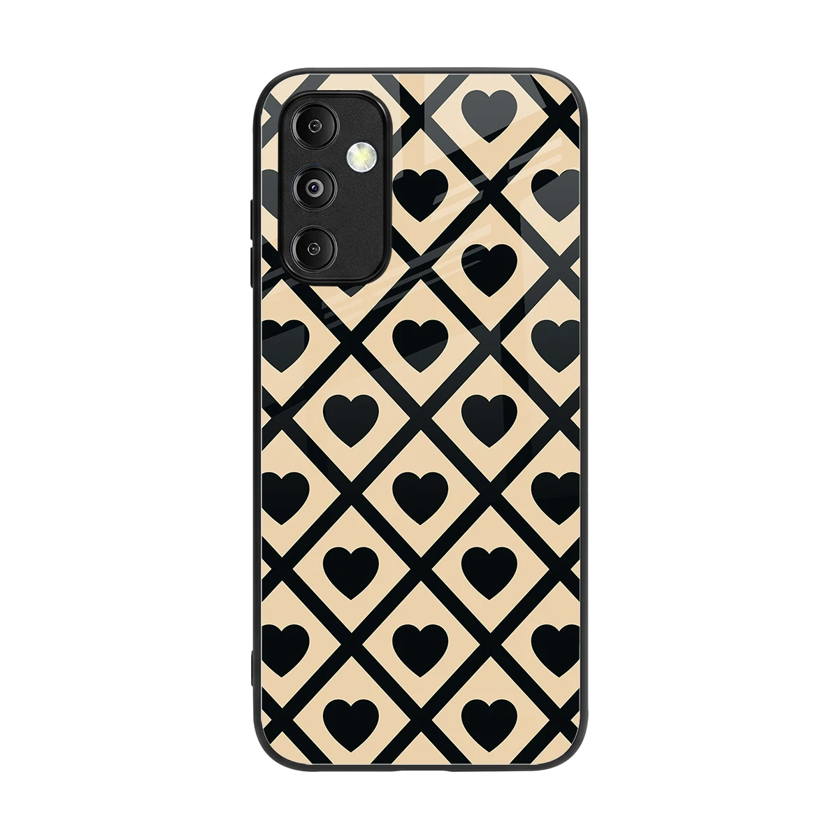 Beige Affection back phone cover | glass case for samsung galaxy m14 5g