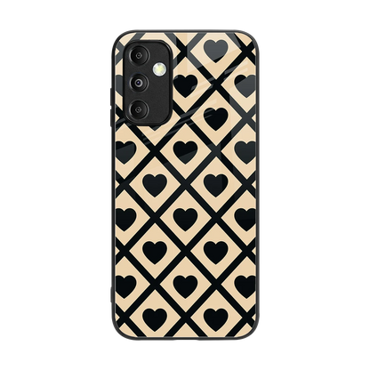 Beige Affection back phone cover | glass case for samsung galaxy m14 5g